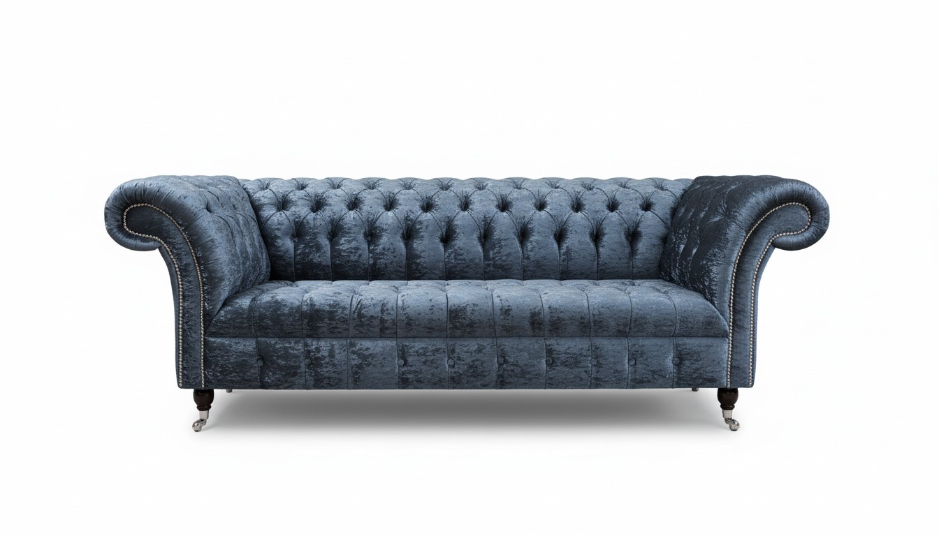 Chesterfield Couch Sofa Polster 3 Sitzer Couchen Sitz Garnitur Sofas Graue Neu