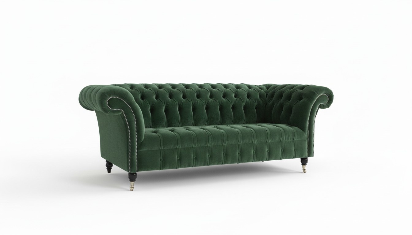 Chesterfield Couch Sofa Polster 3 Sitzer Couchen Sitz Garnitur Sofas Grüne Neu
