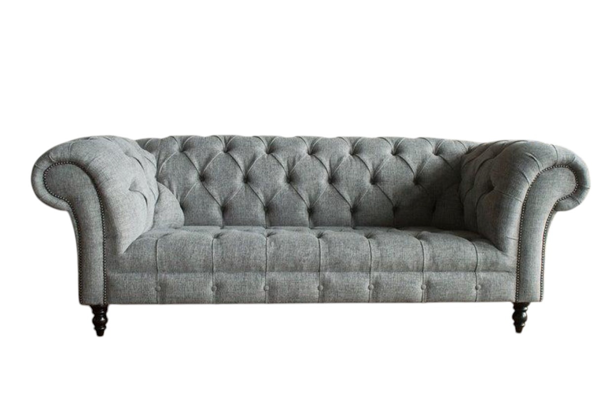 Chesterfield Couch Sofa Polster 3 Sitzer Couchen Sitz Garnitur Sofas Graue