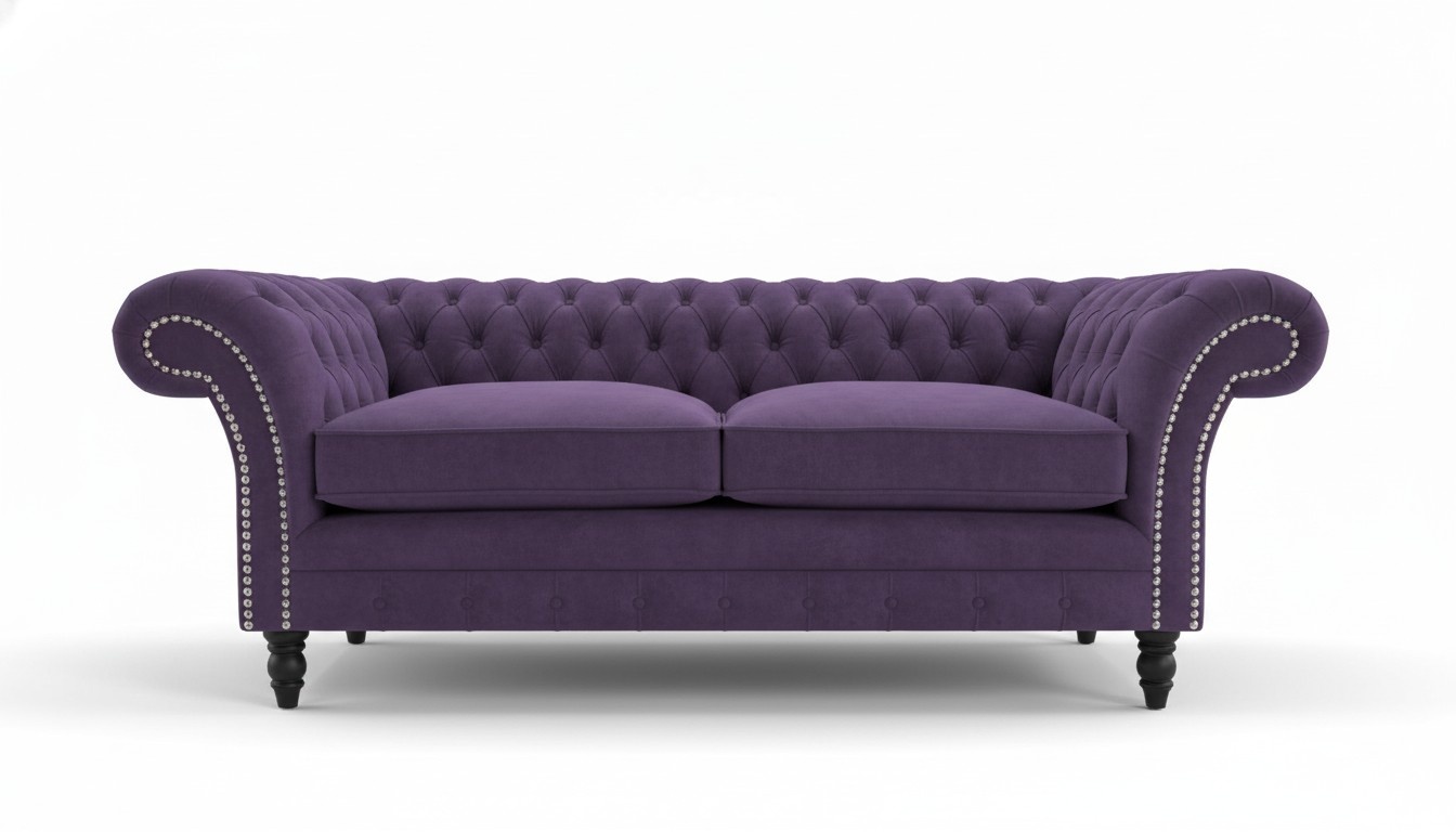 Chesterfield Couch Textil Samt Stoff Designer Sofa Möbel Edles Design 3 Sitzer