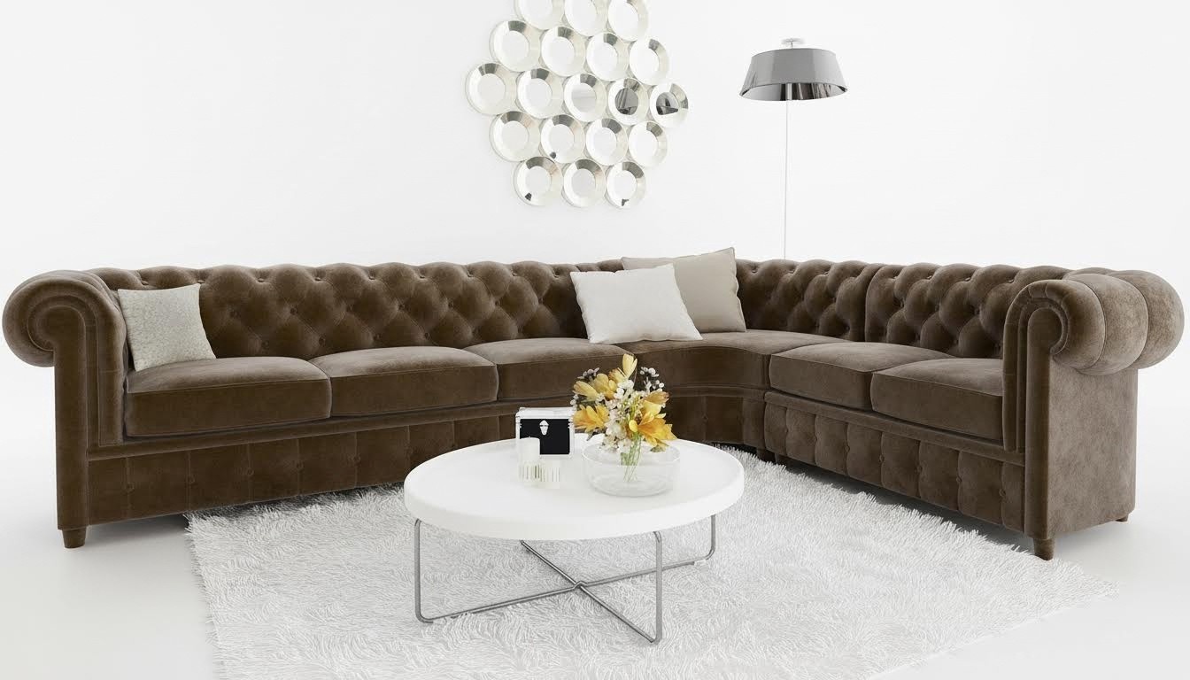 Chesterfield Couch Wohnlandschaft Ecksofa Garnitur Ecksofa Eckgarnitur