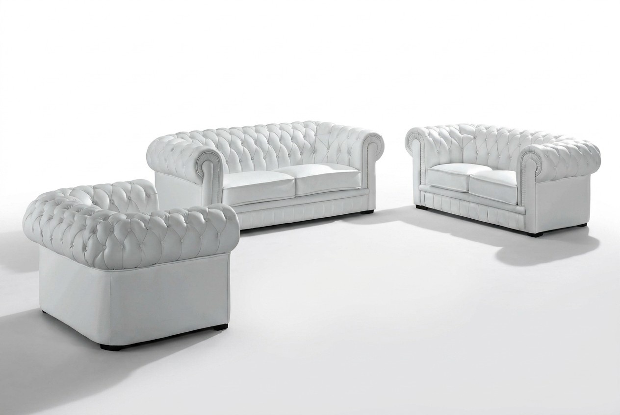 Chesterfield Couchen Sofas Polster Leder 32 Sitzer Sofagarnitur Garnituren Set