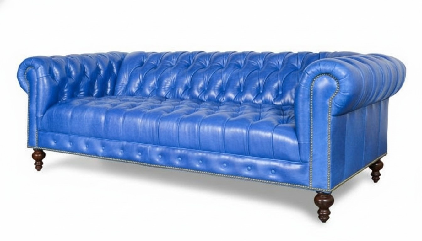 Chesterfield Design Luxus Polster Sofa Couch Sitz Garnitur Leder Neu Textil