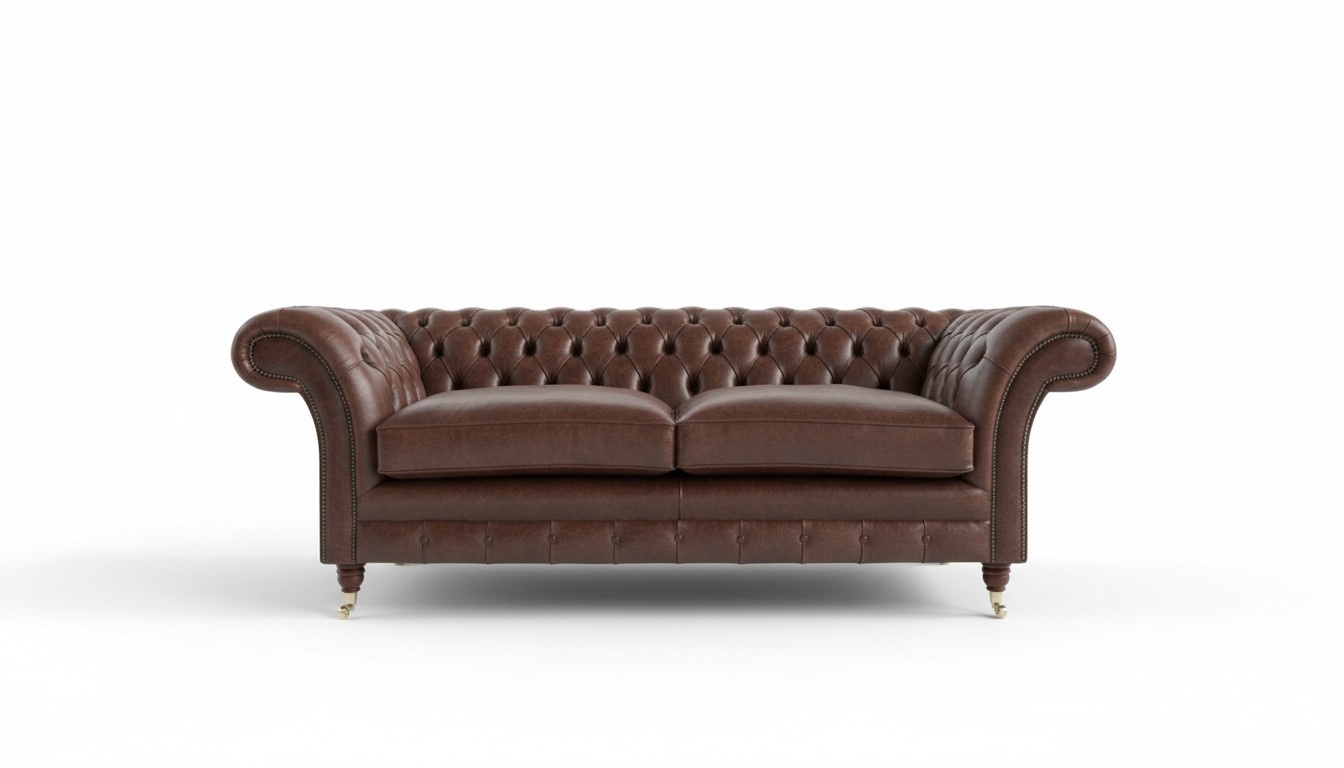 Chesterfield Design Luxus Polster Couch Sitz Garnitur 100% Leder Sofort