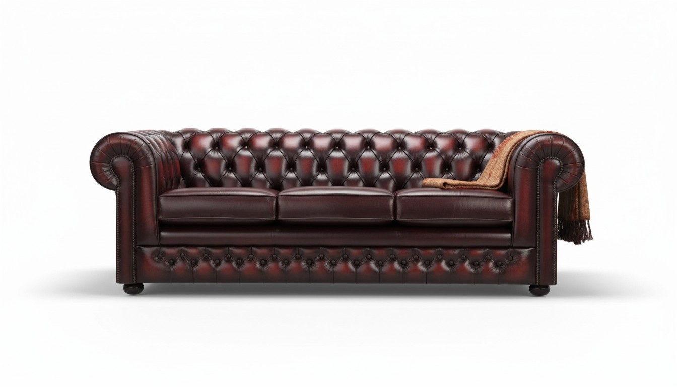 Chesterfield Design Luxus Polster Sofa Couch Sitz Garnitur Leder Textil Neu #126