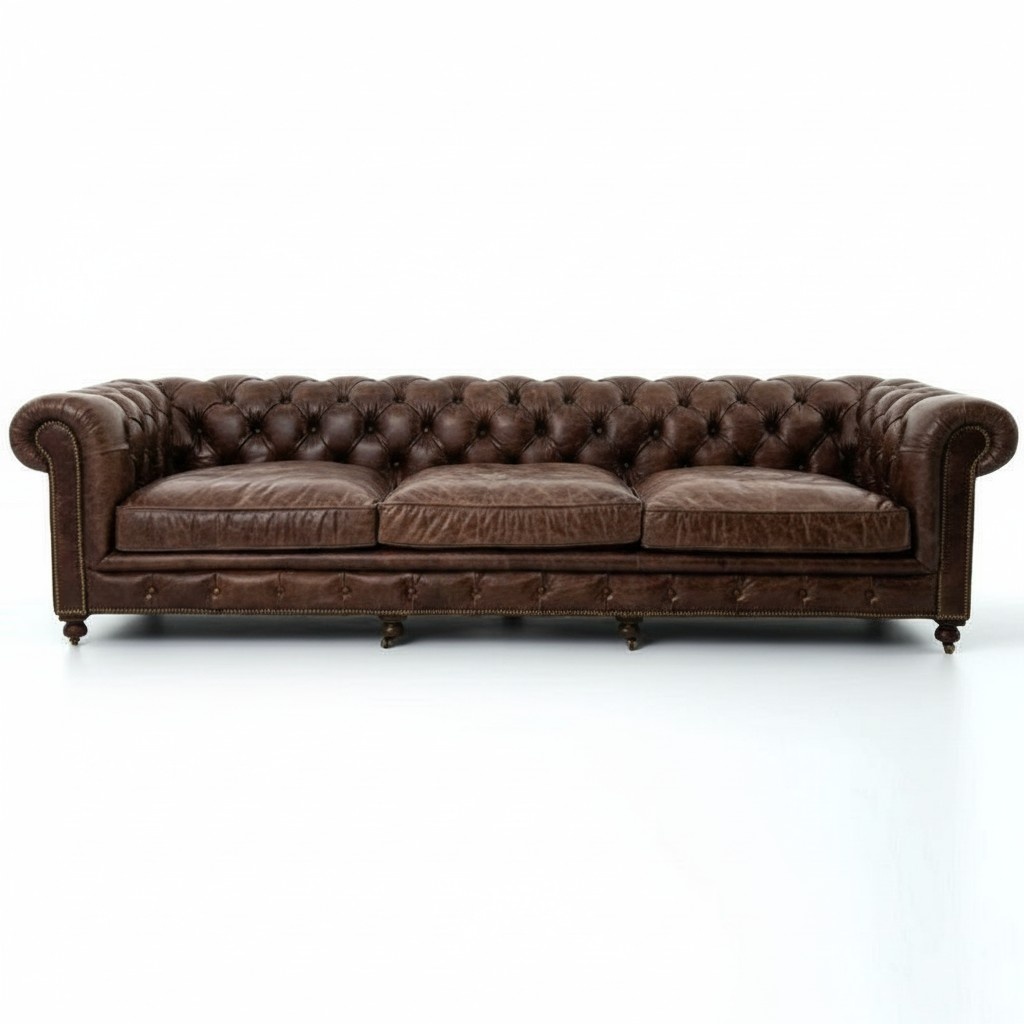 Chesterfield Design Polster Couch Leder Sofa Garnitur Luxus Textil 5Sitzer #166