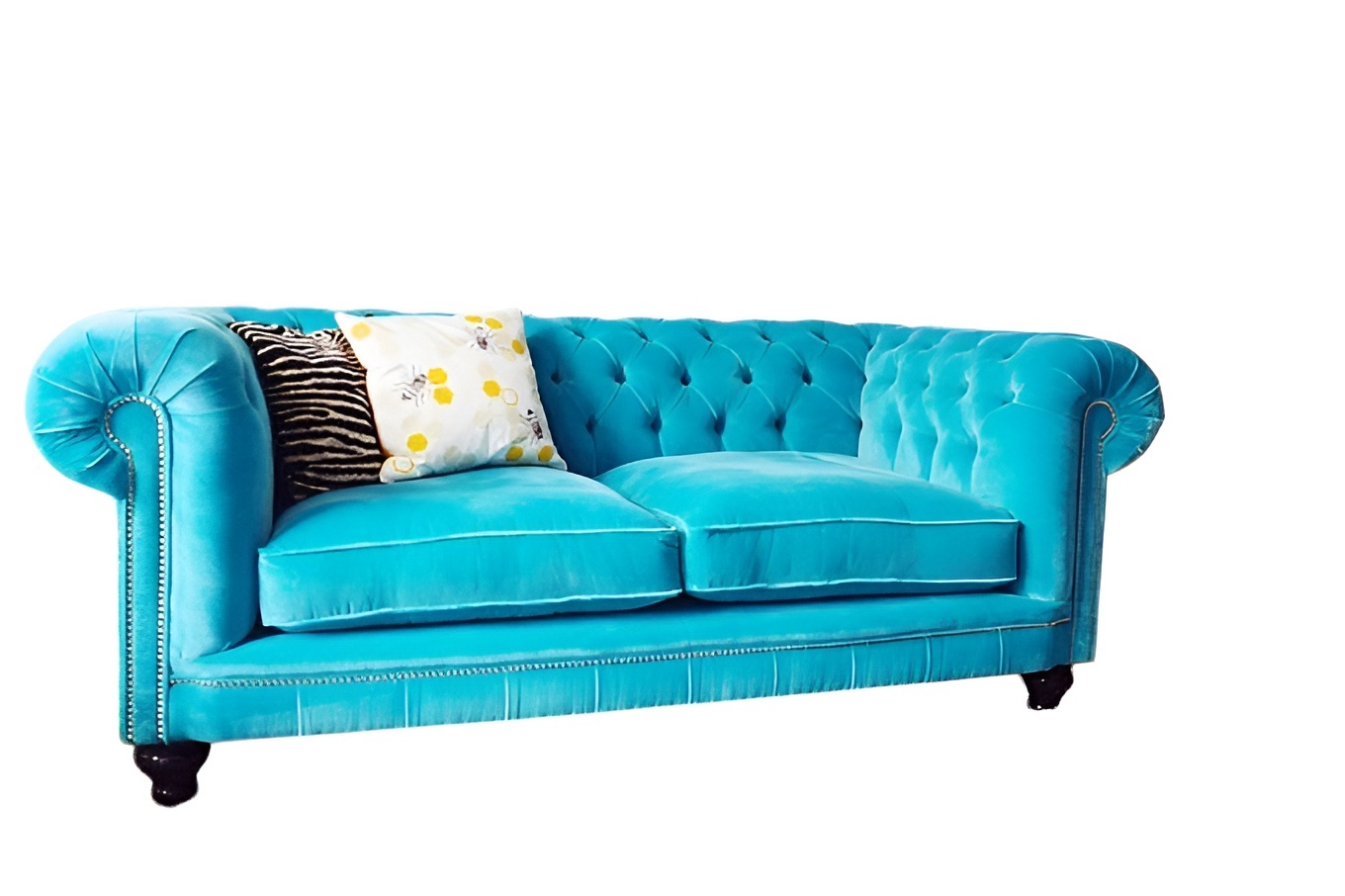 Chesterfield Design Polster Couch Leder Sofa Garnitur Luxus Textil Sofas #141