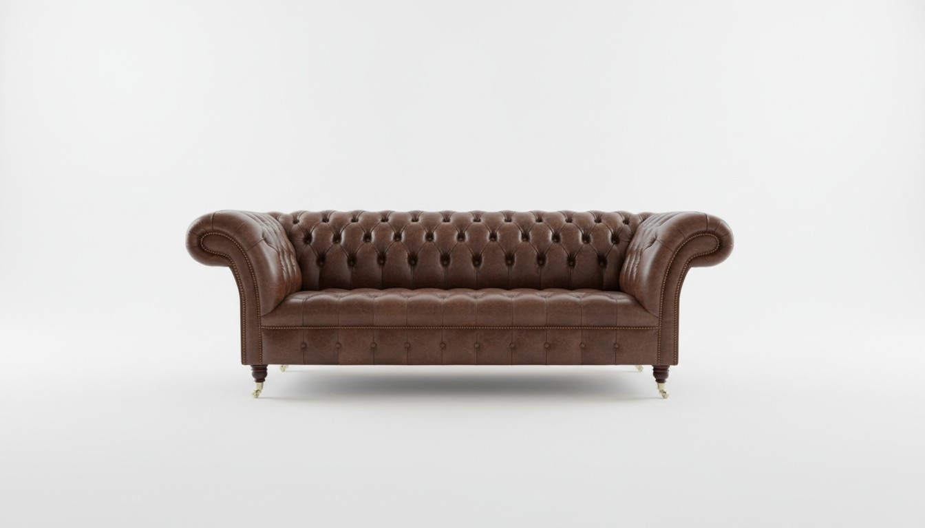 Chesterfield Design Polster Couch Leder Sofa Garnitur Luxus 100% Leder Sofort