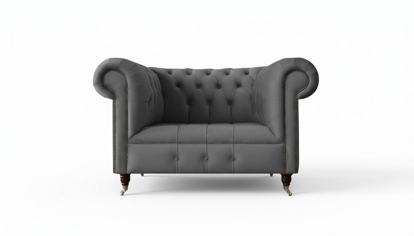 Chesterfield Design Sessel Couch Polster Luxus Textil Couchen Einsitzer Couchen