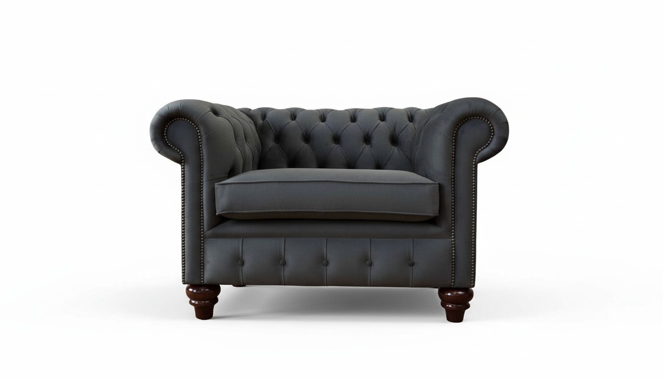 Chesterfield Design Sofa Sessel Couch Polster Luxus Textil 1 Sitzer