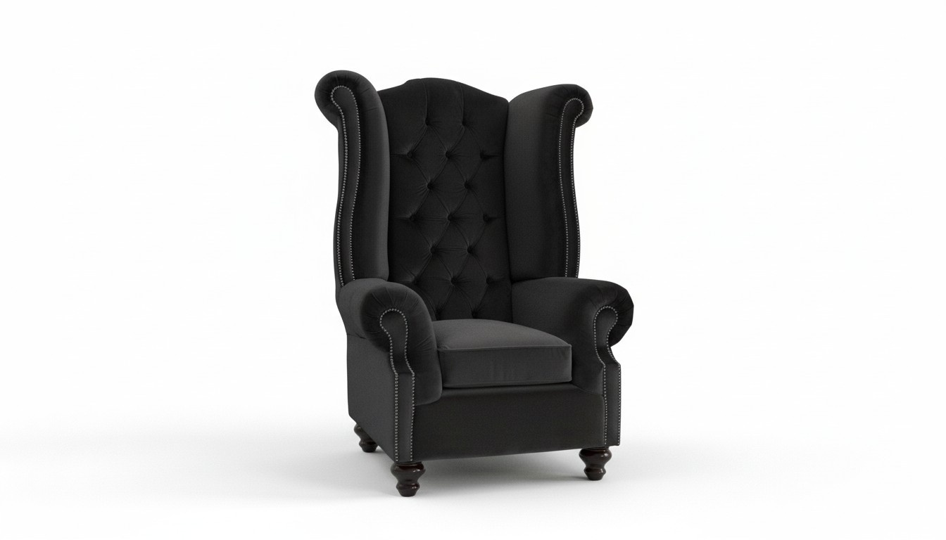 Chesterfield Design Sofa Sessel Couch Polster Textil Couchen 1Sitzer Ohrensessel
