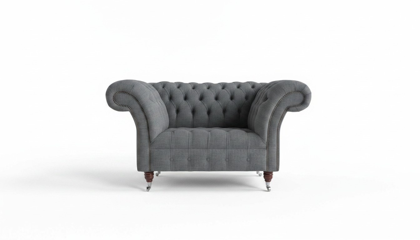 Chesterfield Design Stoff Couch Sessel 1.5 Sitzer Polster Sofas Lounge Neu