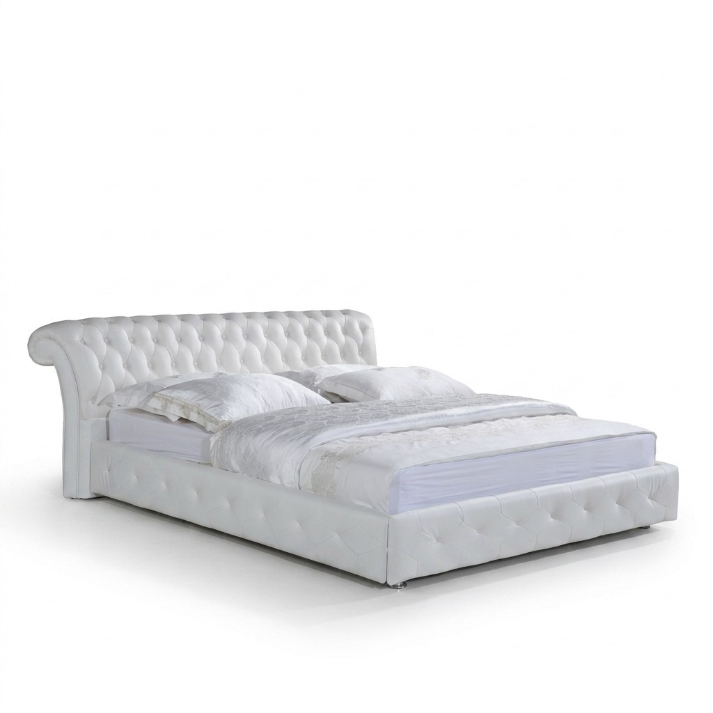 Chesterfield Designer Bett Schlafzimmer Textil Leder Polster 140/160/180/200 cm