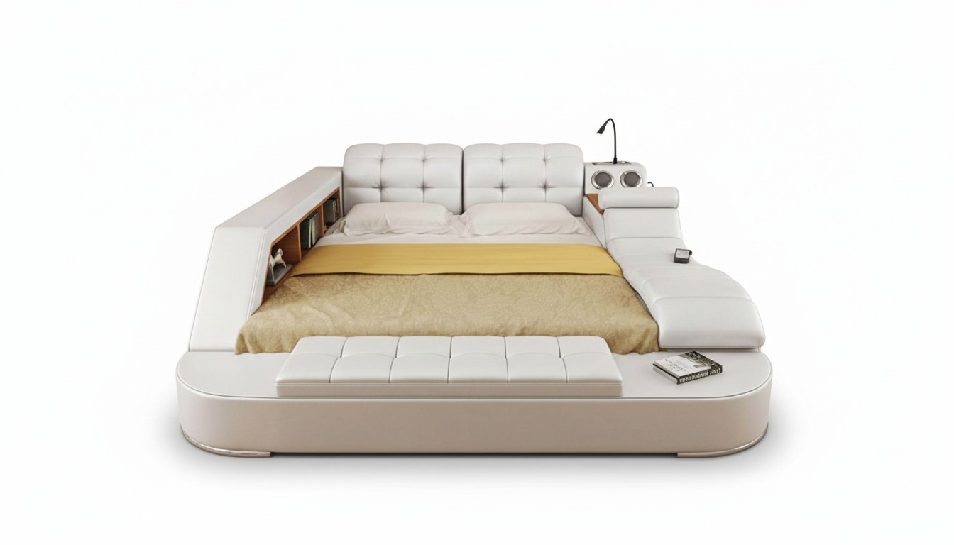 Chesterfield Doppel Luxus Design Bett 180x200 Multifunktionsbett Neu