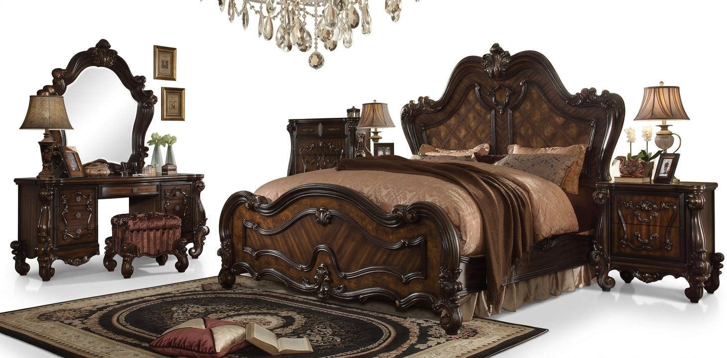 Chesterfield Doppelbett Bett Ehebett Design Luxus Betten Barock Antik Stil neu