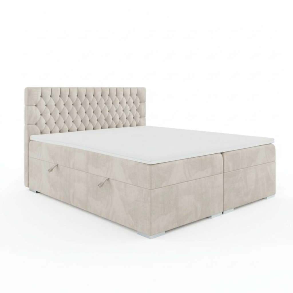 Chesterfield Doppelbett Schlafzimmer Luxus Bett Modern Möbel Boxspringbett