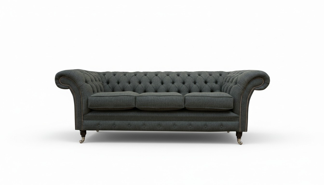 Chesterfield Dreisitzer Sofa Grau Moderne Couchen Sofas Design Couch