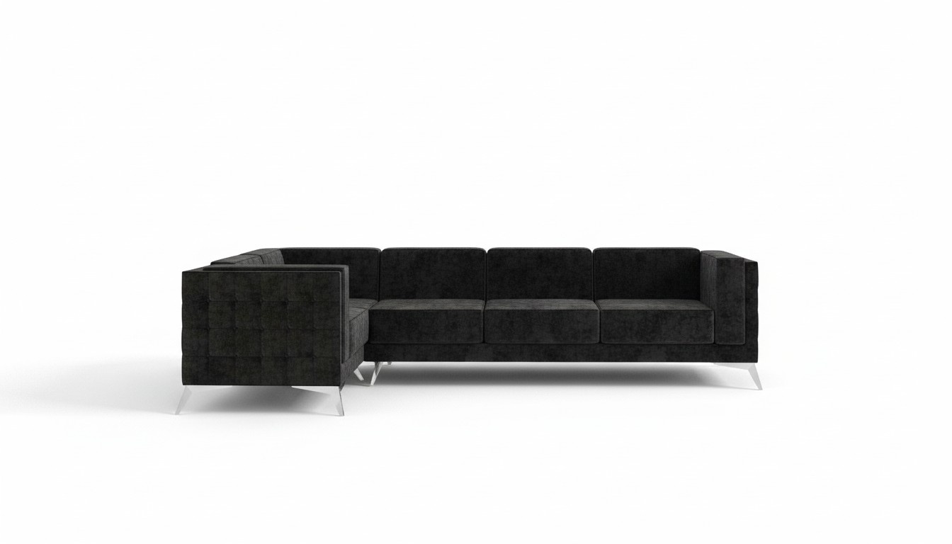 Chesterfield Ecksofa L-Form Stoff Design Couch Polster Sitz Sofa Textil Eck Neu