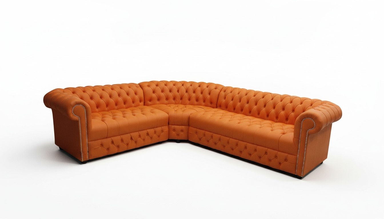 Chesterfield Ecksofa Poster Eck Couch Garnitur Sitz Ecke Ledersofa