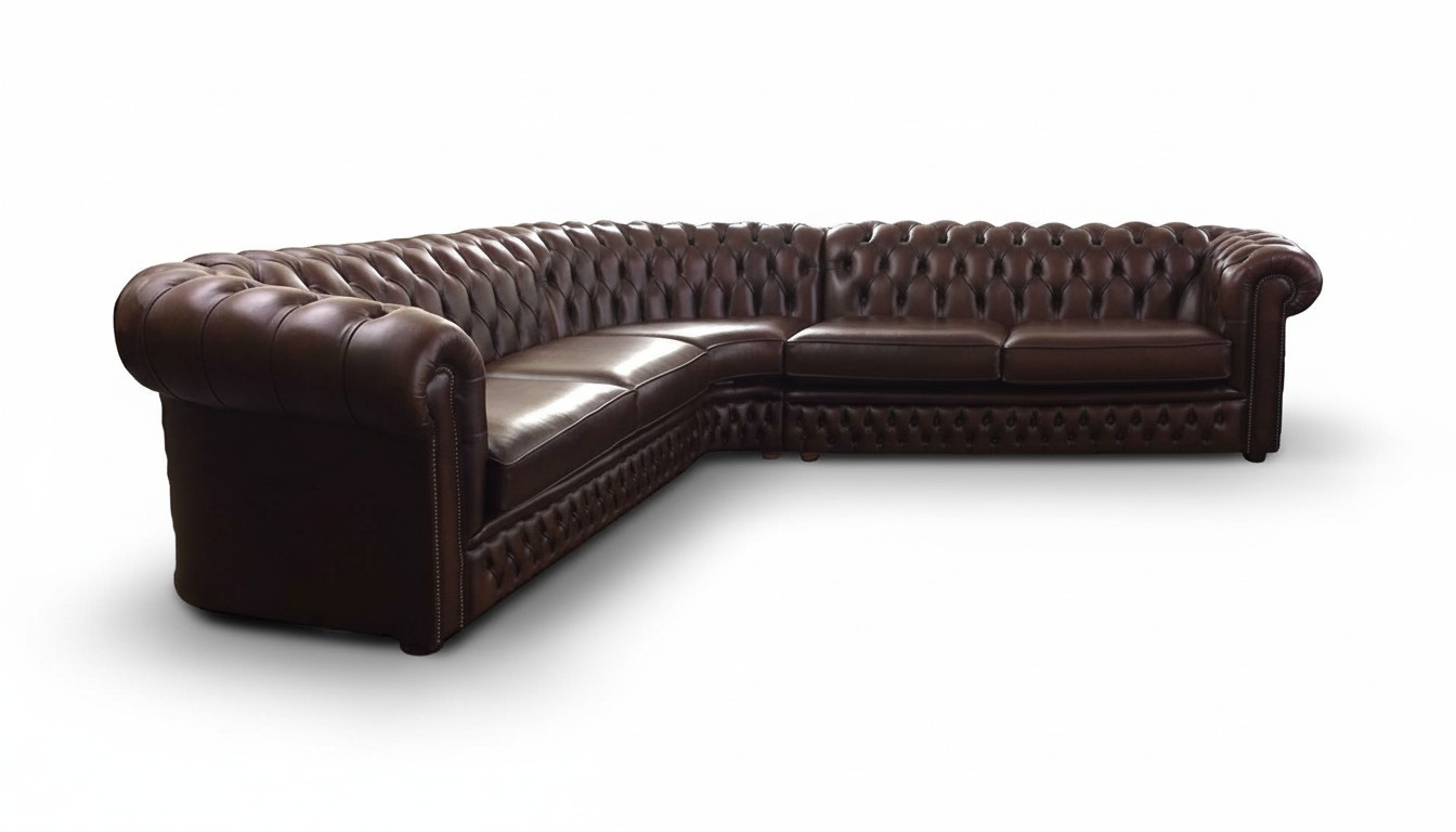 Chesterfield Ecksofa Sofa Couch Ledersofa Polster Eck Design 100% Leder Sofort