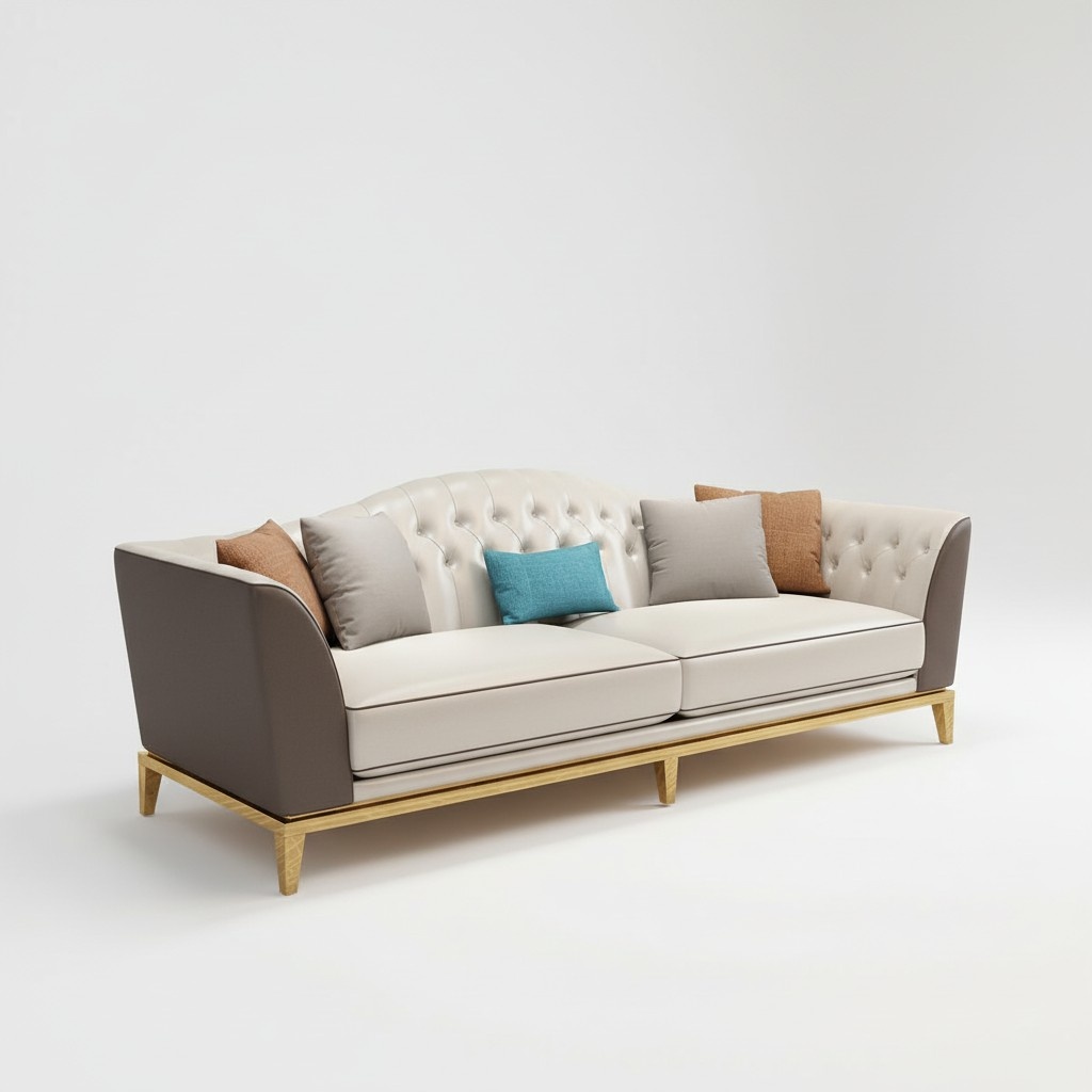 Chesterfield Edelstahl Couch Sitz Leder Wohnzimmer Polster Sofa 3+2 Garnitur