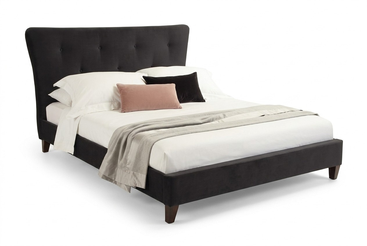 Chesterfield Englisches Bett Schwarz 160/180x200 Doppelbett Betten Polster
