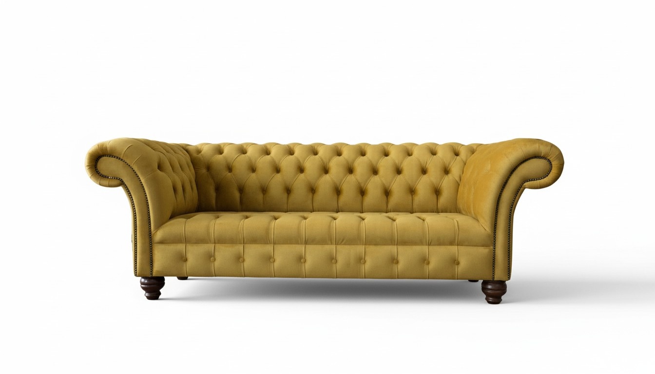 Chesterfield Gelb Sofa Polster 3 Sitzer Couchen Sitz Sofas Dreisitzer
