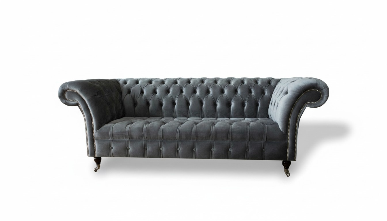 Chesterfield Grau Dreisitzer Kreative Möbel Neu Wohnzimmer Modern Design