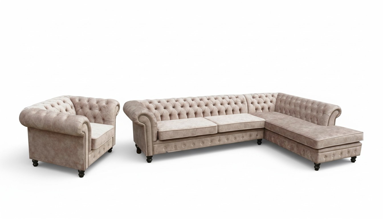 Chesterfield Klassische Wohnzimmer Möbel Ecksofa Sofa Couch Polster