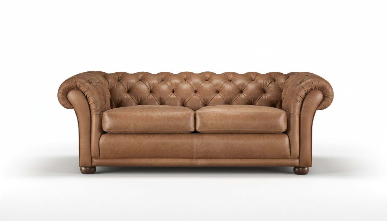 Chesterfield Kunstleder Sofa 2 Sitzer Polster Sofa Design Luxus Couch Klassische