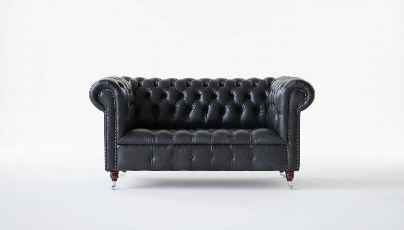 Chesterfield Ledersofa Couch Polster designer 2 Sitzer Textil Sofas