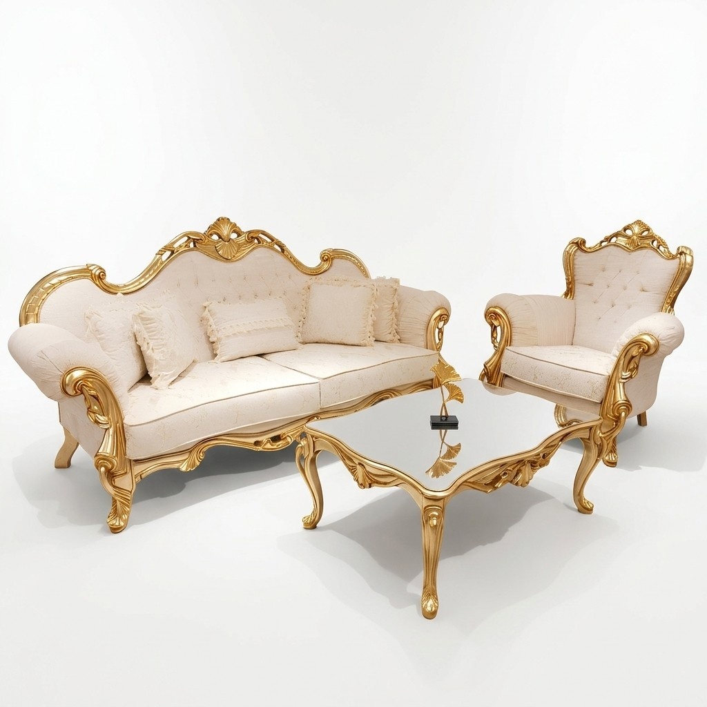 Chesterfield Luxus Sofagarnitur 3+1+1 Sitzer Relax Sessel Couch 3tlg. Textil