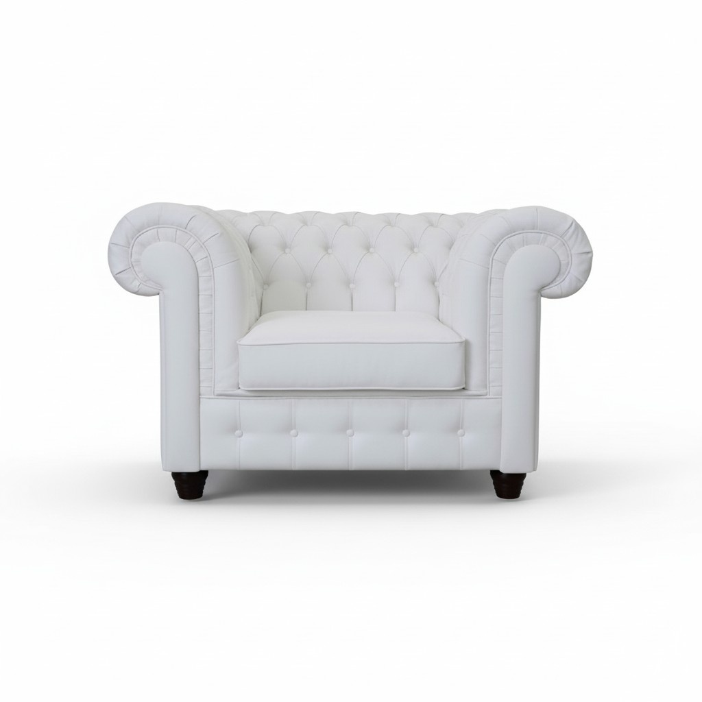 Chesterfield Mello 1 Sitzer Weiss Sessel Couch Polster Sofas Couchen Neu