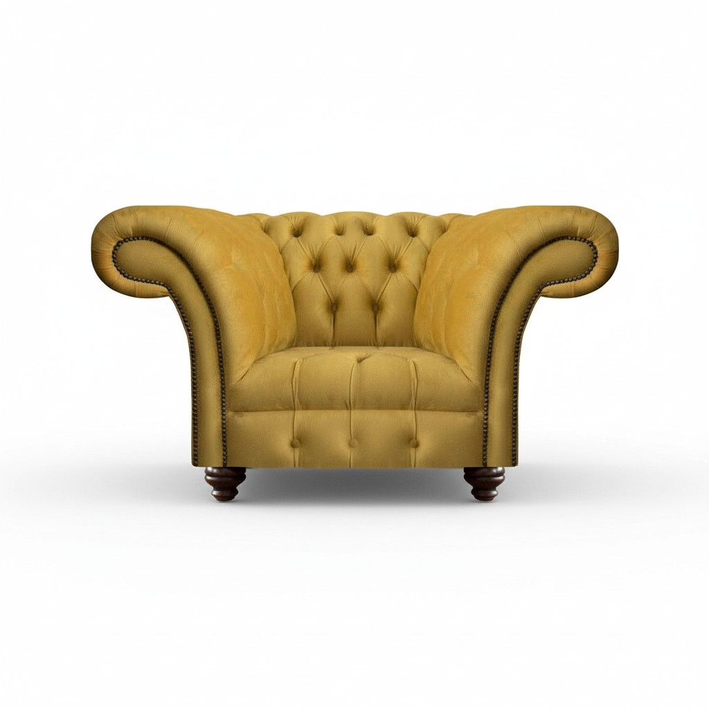 Chesterfield Modern Sessel Luxus Design Wohnzimmer Sitz Möbel Textil Neu