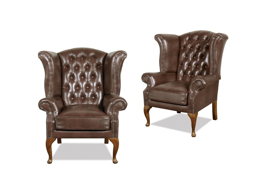 Chesterfield Ohrensessel Queen Sessel Antik Look Couch Polster Fernseh