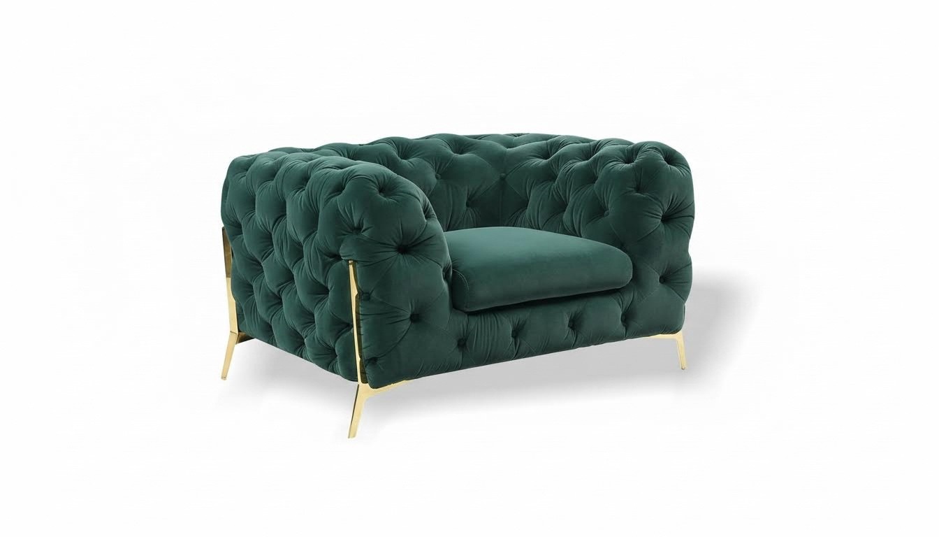 Chesterfield Ohrensessel Sessel 1 Sitzer Sofa Couch Polster Couchen Textil