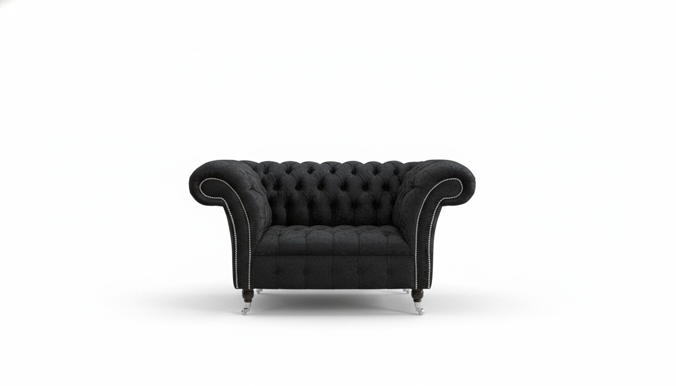 Chesterfield Ohrensessel Sessel 1 Sitzer Sofa Polster Couch Leder Textil