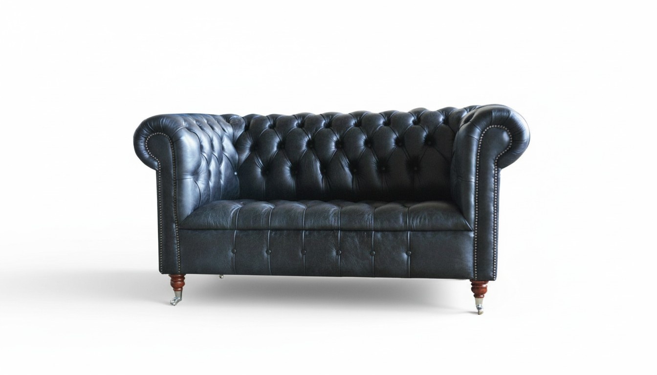 Chesterfield Polster Couch Leder Couchen Sofa Garnitur Zweisitzer Sofas Samt Neu