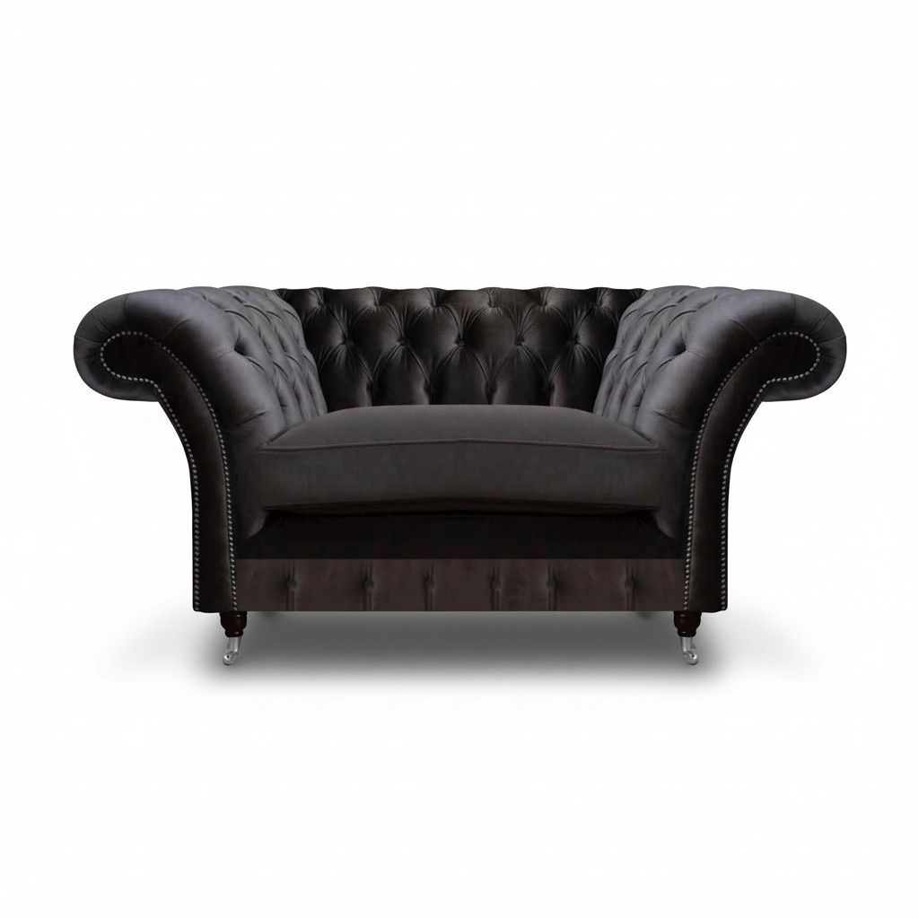Chesterfield Schwarzer Polstersessel Luxus Sitzmöbel Moderner 1-Sitzer