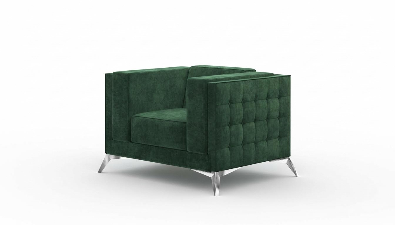 Chesterfield Sessel 1 Sitzer Couchen Polster Neu Fernseh Sofa Textil Stoff