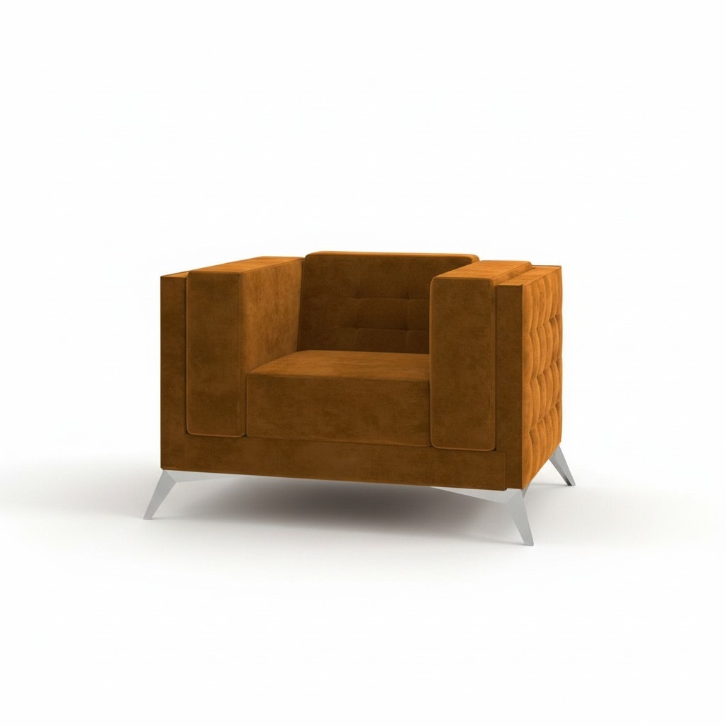 Chesterfield Sessel Couch 1 Sitzer Stoff Couchen Polster Neu Fernseh Sofa