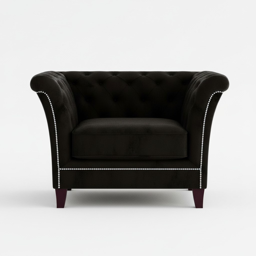 Chesterfield Sessel Couch Polster 1 Sitzer Samt Design Couchen Sofas