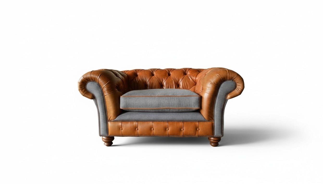 Chesterfield Sessel Design Polster Sofa Couch Sofas 1 Sitzer Textil