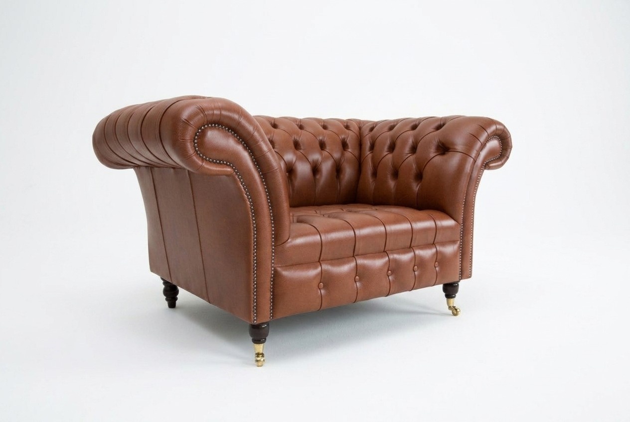 Chesterfield Sessel Fernseh Couch 1 Sitzer Sofa Stoff Polster Neu Textil