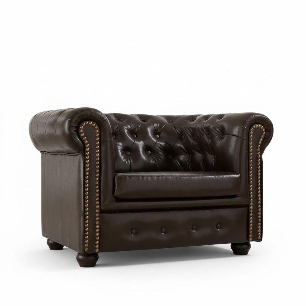Chesterfield Sessel Fernseh Couch 1 Sitzer Sofa Leder Stoff Couchen Polster