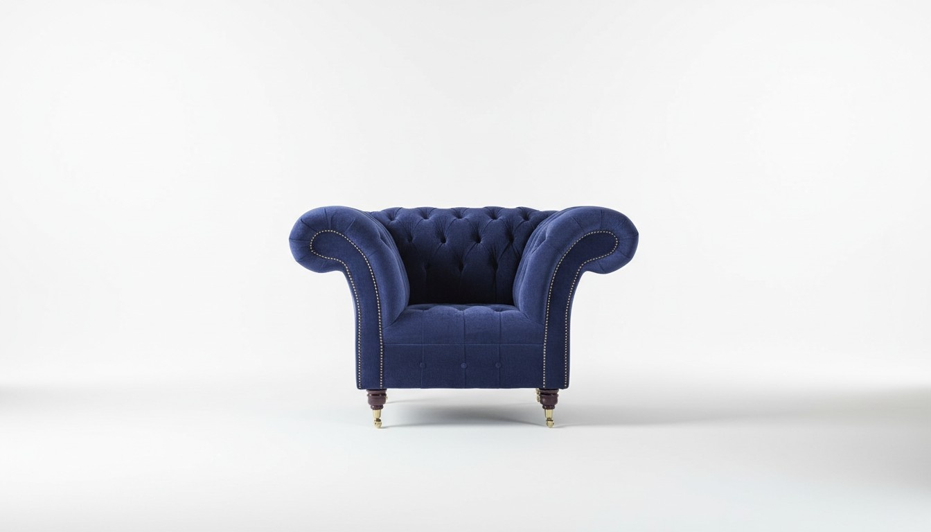 Chesterfield Sessel Fernseh Couch 1Sitzer Sofa Textil Stoff Couchen