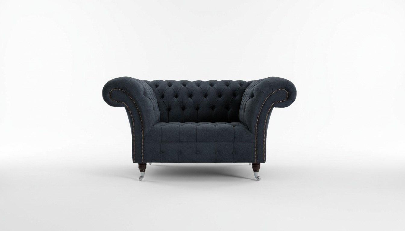 Chesterfield Sessel Fernseh Couch 1 Sitzer Sofa Textil Stoff Couchen