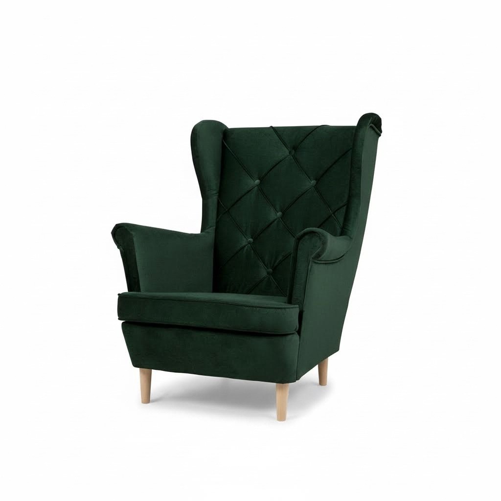 Chesterfield Sessel Fernseh Couch 1 Sitzer Sofa Textil Stoff Ohrensessel