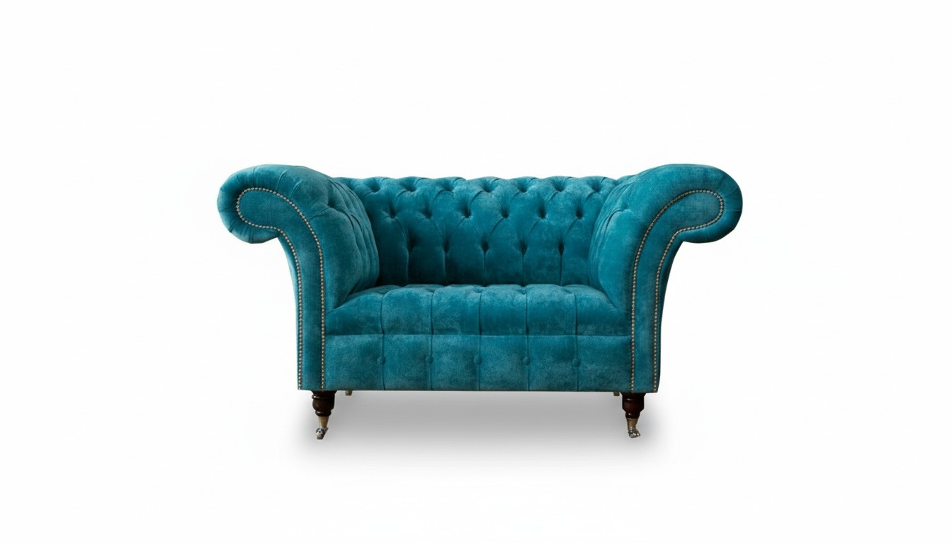 Chesterfield Sessel Fernseh Couch 1er Sofa Stoff Polster Textil Couchen