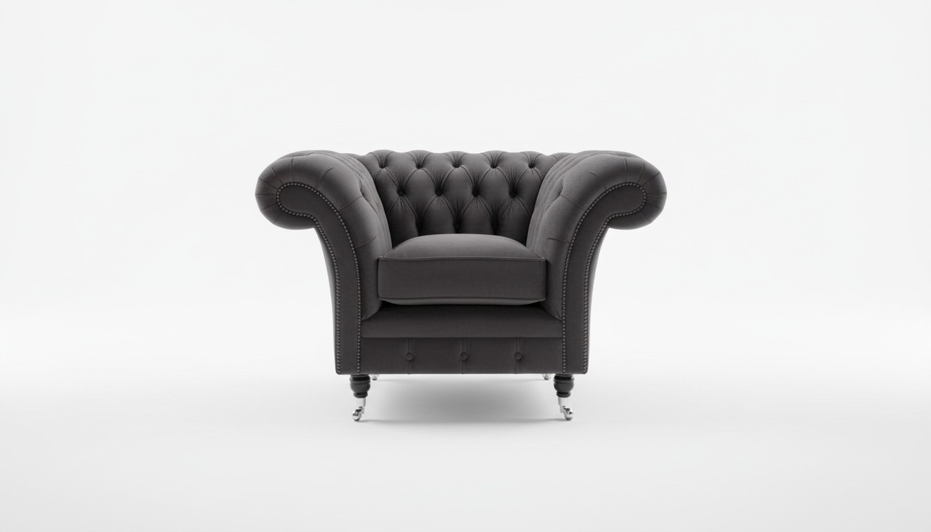 Chesterfield Sessel Fernseh Couch 1 Sitzer Sofa Textil Stoff Couchen